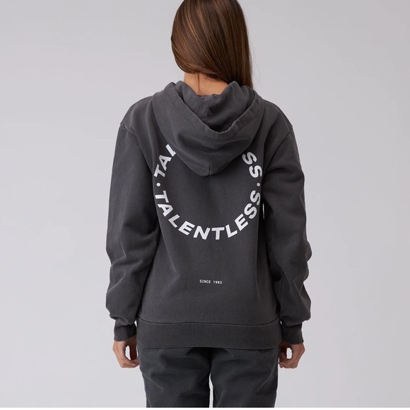 Talentless Steel Grey Classic Logo Hoodie Sweatshirt - Picture 2 of 6